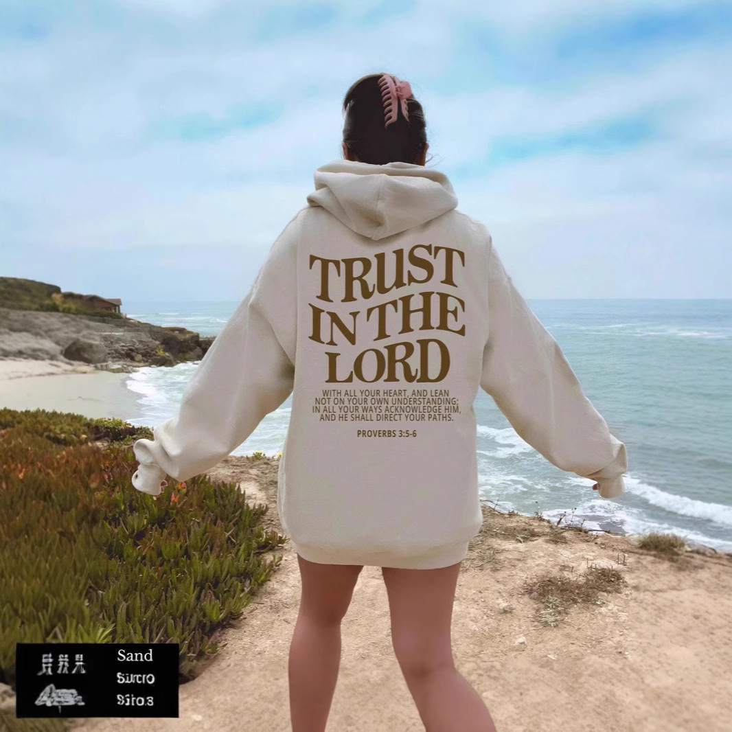 Designer's new autumn winter women's fashion letter printed hooded sweatshirt with round drawstring and fleece