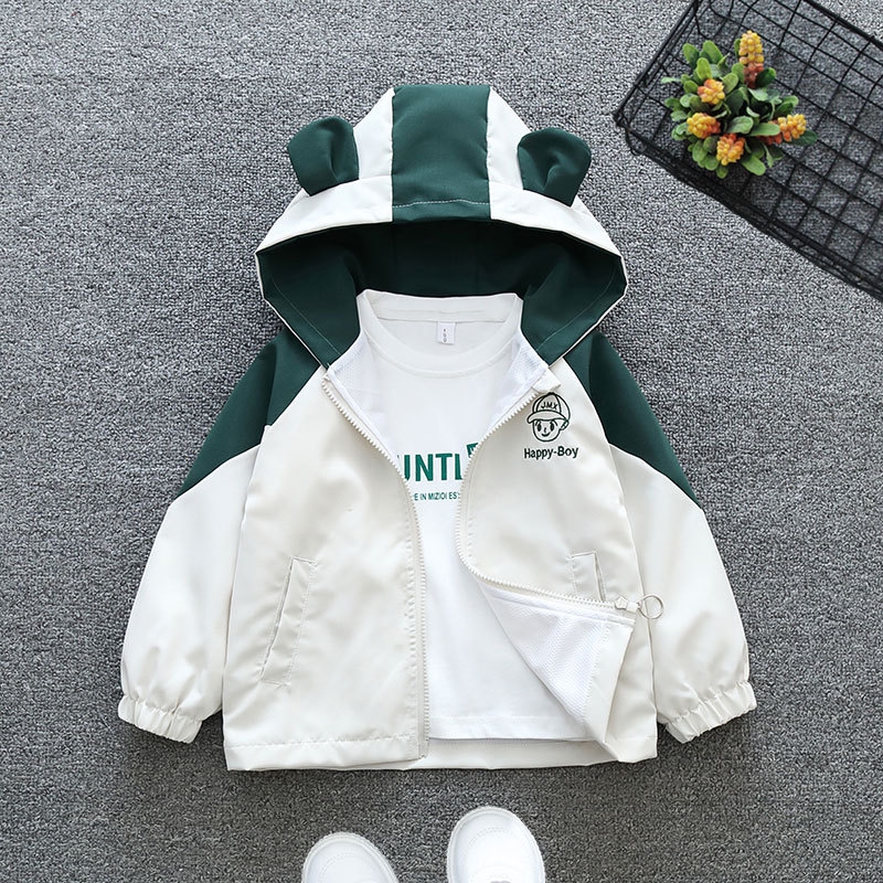 Designer Children's coat 2025 new children's clothing spring and autumn green top girls' casual windbreaker free shipping