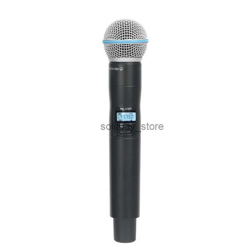 Microphones QLXD4 BETA58 1-channel wireless metal microphone system UHF top-quality handheld BETA58A for karaoke stage performanceQ