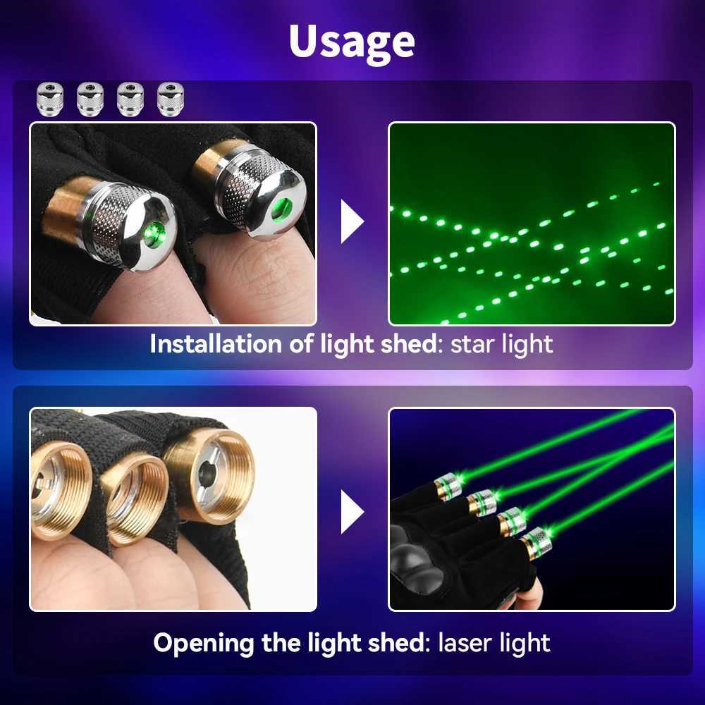 Led Rave Toy LED Laser Glove Stage Performance Light Disco Ballroom Atmosphere Red Green Party Wedding Effect 240411