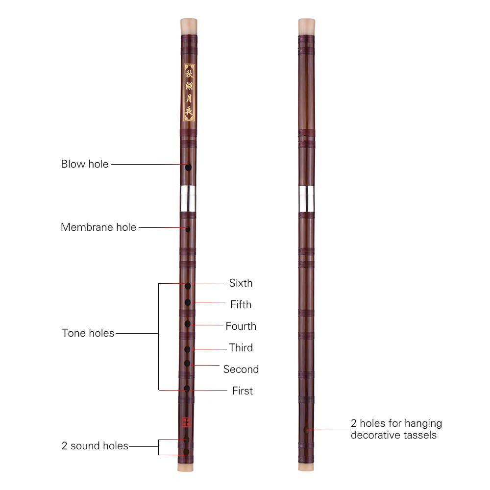 Pluggable Bitter Bamboo Flute Dizi C D F Key Traditional Handmade Chinese Musical Woodwind Instrument Study Level for beginner