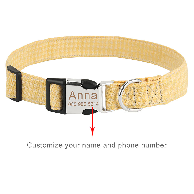 Dog Collar Free Engraved ID Tag Dog Collars Customized Adjustable Soft Pet Collar with Safety Buckles for Small Medium Large Dog