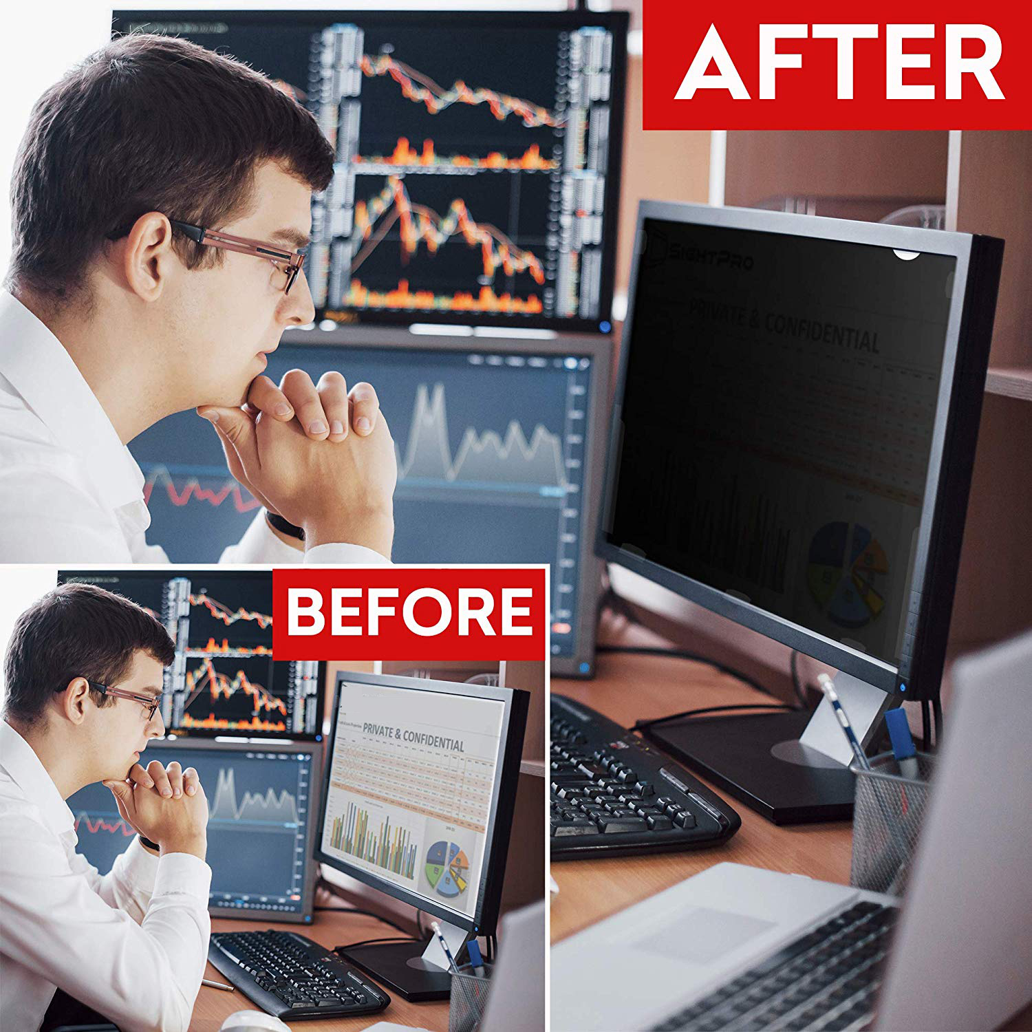 23.0 Inch(Diagonal) Privacy Filter Screen Protector Film for Widescreen Desktop Monitors 16:9 Ratio