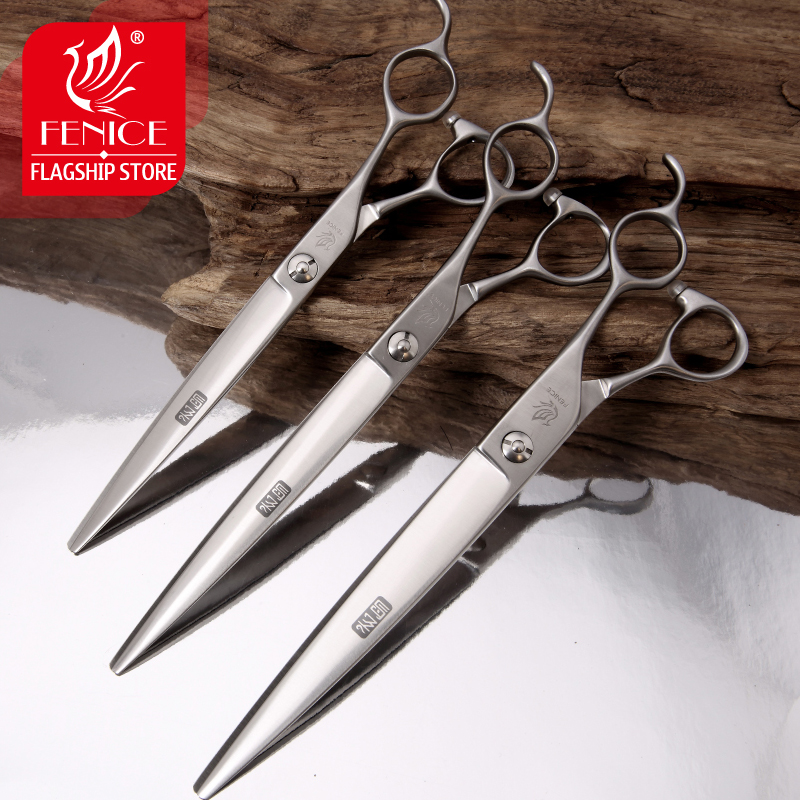 Fenice High-end VG10 Steel 7.0/7.5/8 inch Professional Dog Scissors Pet Grooming Scissors Shears Animal Hair Cutting Shears