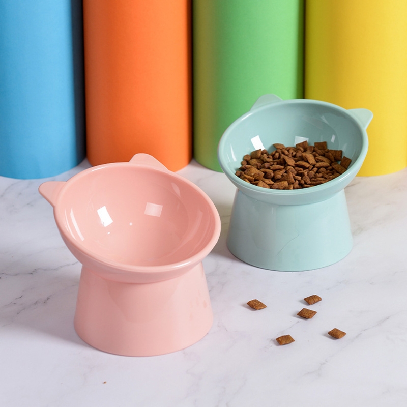 Dog Bowl Raised for Cat Food Water Bowls with Elevated Stand Pet Feeding Bowl No-Spill 45° Slanted Pet Dish Blue/Green/P