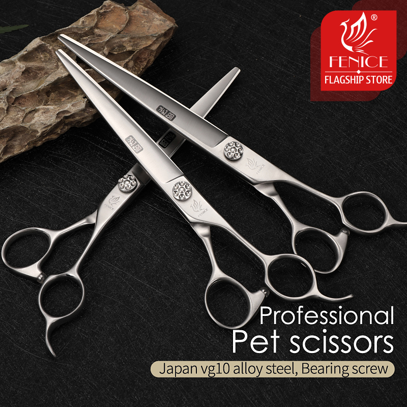 Fenice 7/7.5/8 inch JP VG 10 steel dog grooming scissors bearing screw dog cutting scissors grooming shears tesoura tijeras