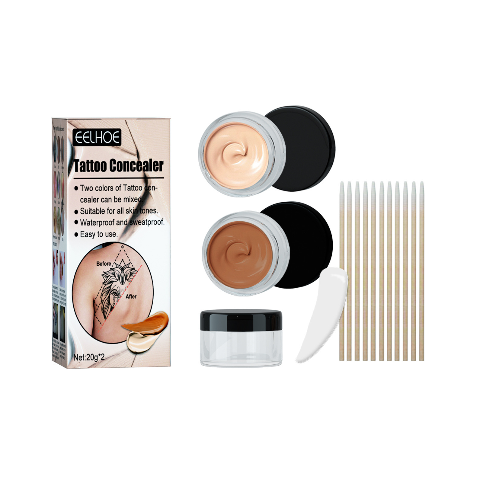 dbefb Toned Tattoo Waterproof Colored Concealer Cover Scar Birthmarks Cream Makeup concealer MPwell