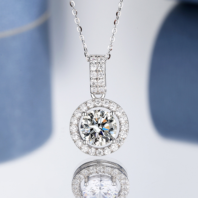 2024 Choucong Top Sell Circle Pendant Simple Fashion Jewelry 925 Sterling Silver Round Cut White 5A Cubic Zircon CZ Diamond Elegant Women Clavicle Nec