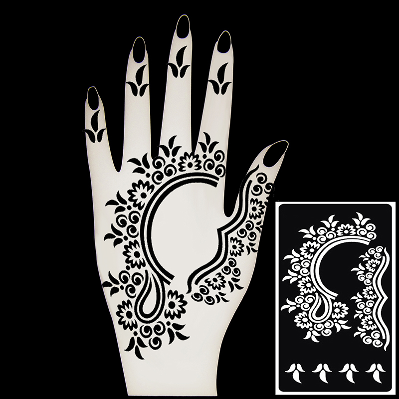 d Tattoo Hand pcs Mehndi Henna Stencils Women Body Paint Self Adhesive Reusable Mandala Indian Wedding Painting Kit Tools ing