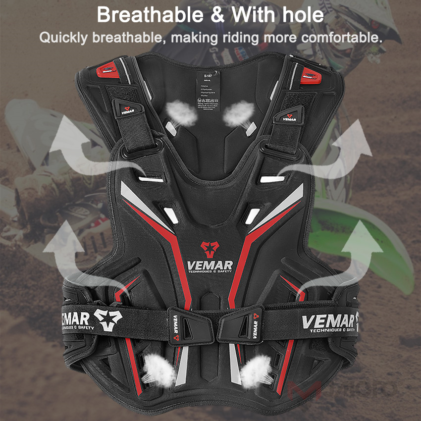VEMAR Motocross new 2025 Protective Vest EVA Anti-wear Motorcycle Vest Armor Men Women Summer Breathable Motocross Off-road Armor Jacket