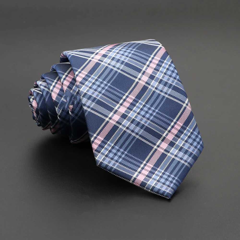 New Jacquard Woven Neck Tie For Men Classic Plaid Ties Polyester Necktie Wedding Busin Party Formal Neck Suit Tie AccoriesX241111