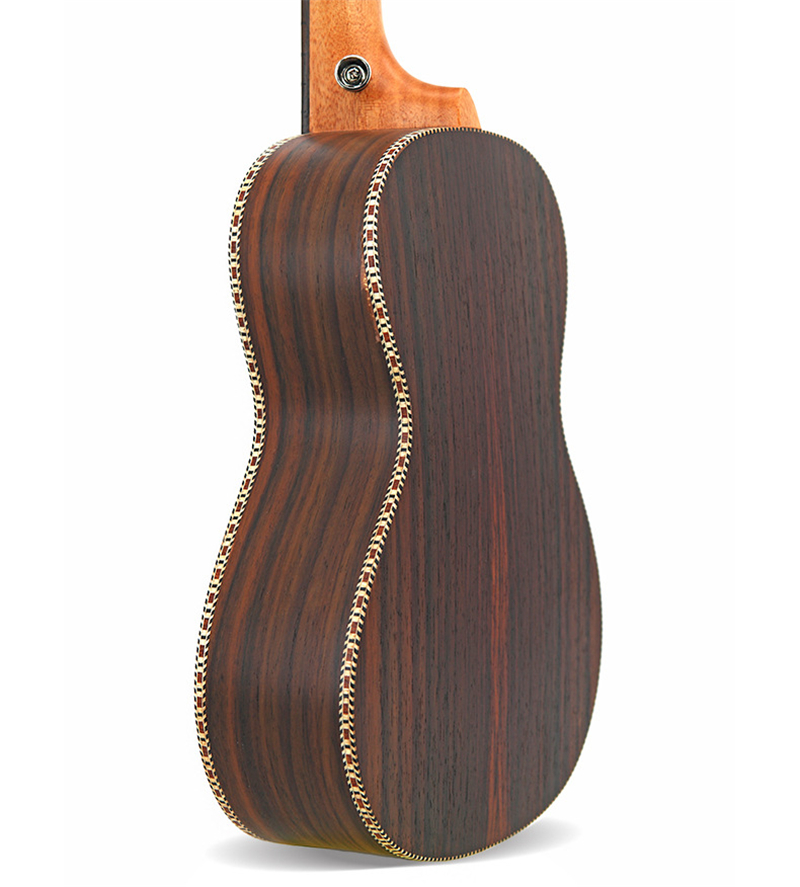 SevenAngel Brand 23 Inch Hawaiian Mini Guitar 4 Strings Ukelele Rosewood Body Grape Sound Hole Electric Ukulele with Pickup EQ