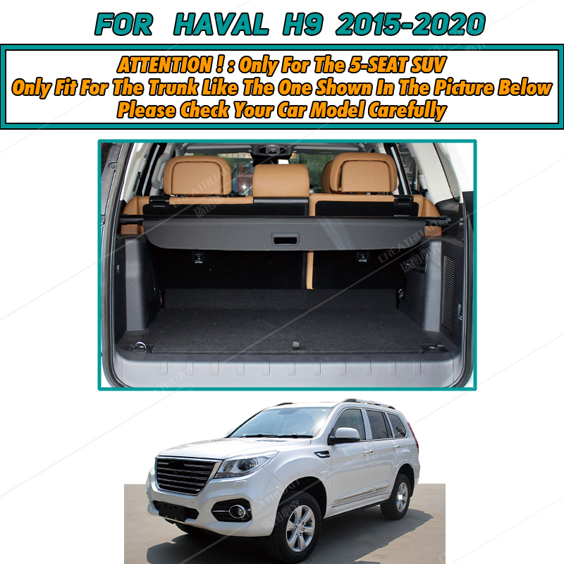 Auto Full Coverage Trunk Mat For HAVAL H9 5-Seat 2015-2020 19 18 17 16 Car Boot Cover Pad Interior Protector Accessories f4e17