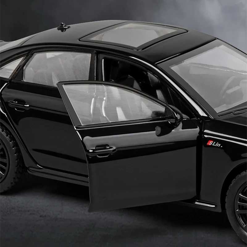 1 32 2024 AUDI A4 Alloy Car Model Diecast Metal Vehicles Car Model High Simulation Sound and Light Collection Childrens Toy GiftXJ241109