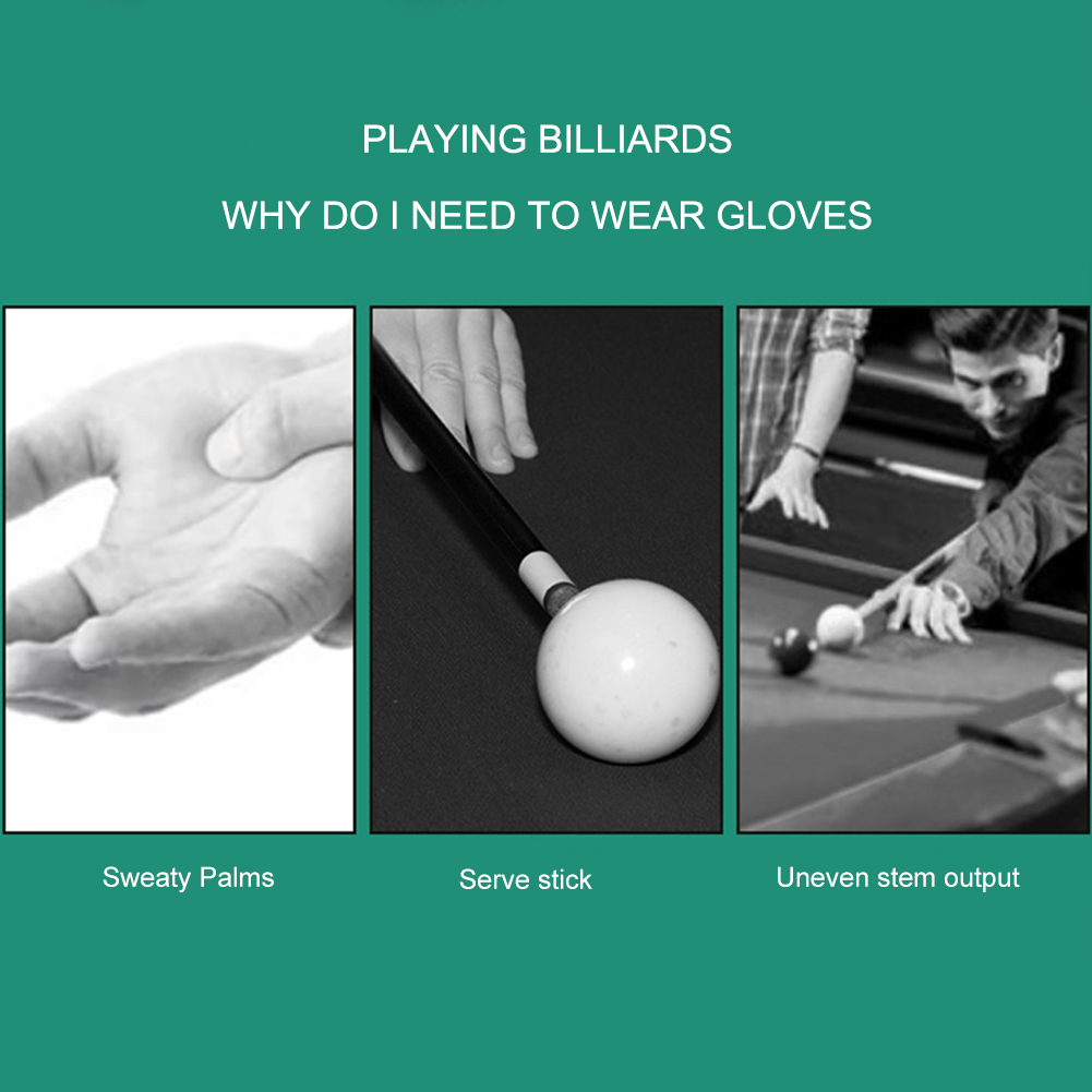 Non-Slip Pool Fingers 3 Gloves Billiards Match Gloves Left/Right Hand Billiard Accessories for Women Men smile