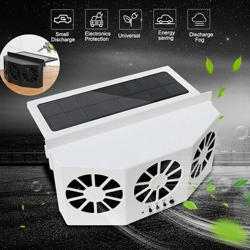 Portable Car Quiet Air Conditioner Solar Cooling Fan Auto Truck Vehicle Cooler Energy Saving