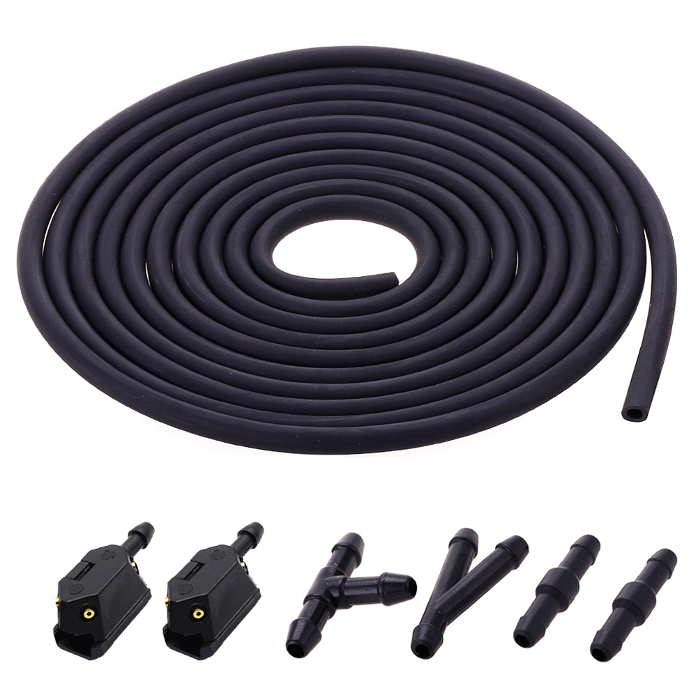 7Pcs/set Front 2025 Windscreen new Wiper Arm Washer Nozzle Jets 4 Way ustable Check Vae Tube Pipe Hose 2m T Piece Straight Piece
