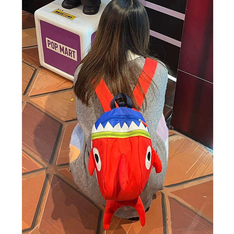 Shark high school college student, niche travel, cute and funny backpack, girls' backpack