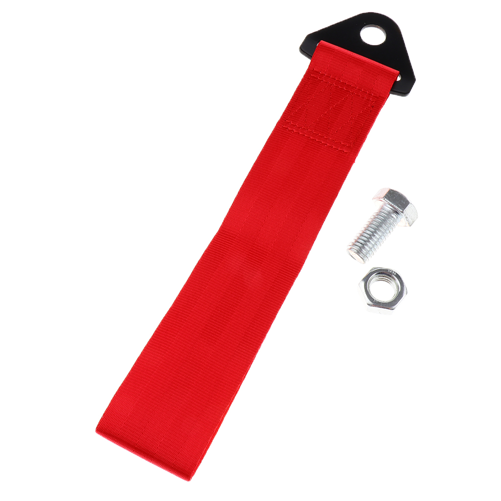 Car Automotive Tow Strap Set Front & Rear Bumper Hook Up To 10,000 LBS
