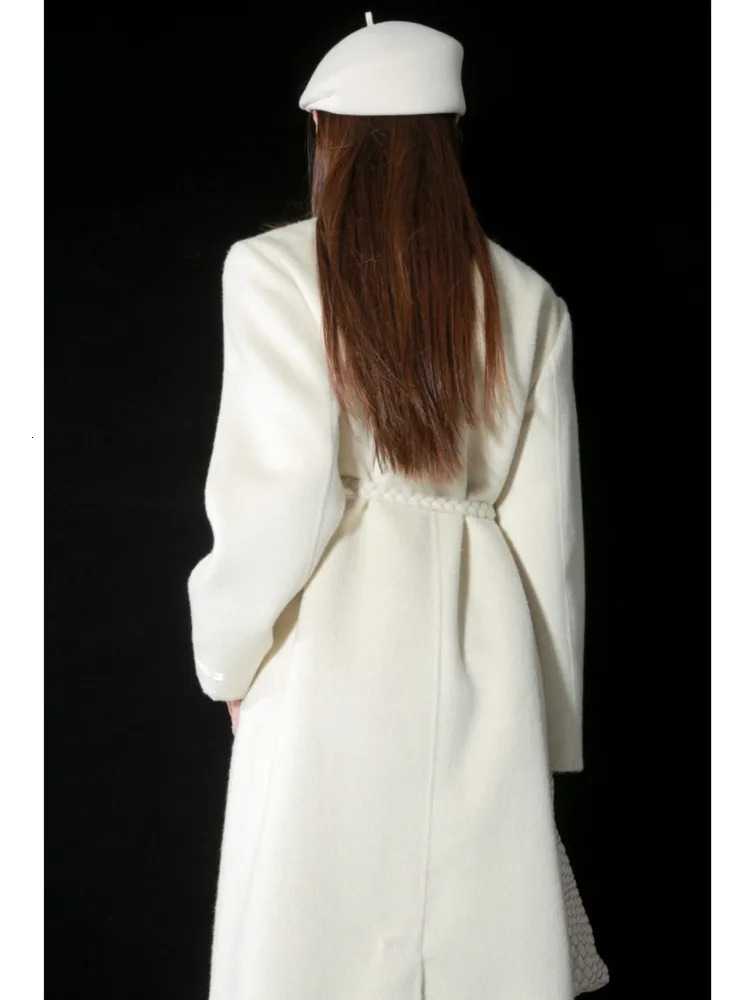 Belt long sleeved double-sided cashmere coat thick and warm womens winter wool coat autumn trendy 16O2157 241108