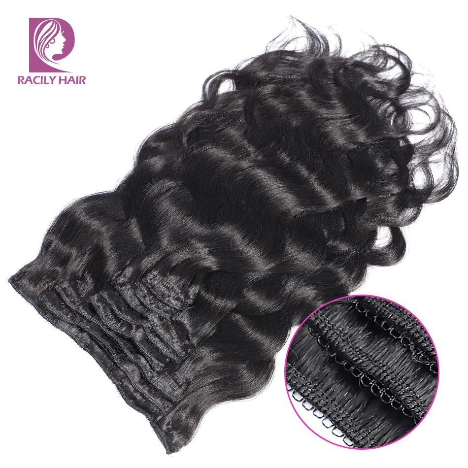 Clip In Hair Extensions Human Hair 140Gram Body Wave Clip In 8Pcs/Set Full Head Brizilian Wavy Clip Ins Hair Natural Remy Hair 07f5b