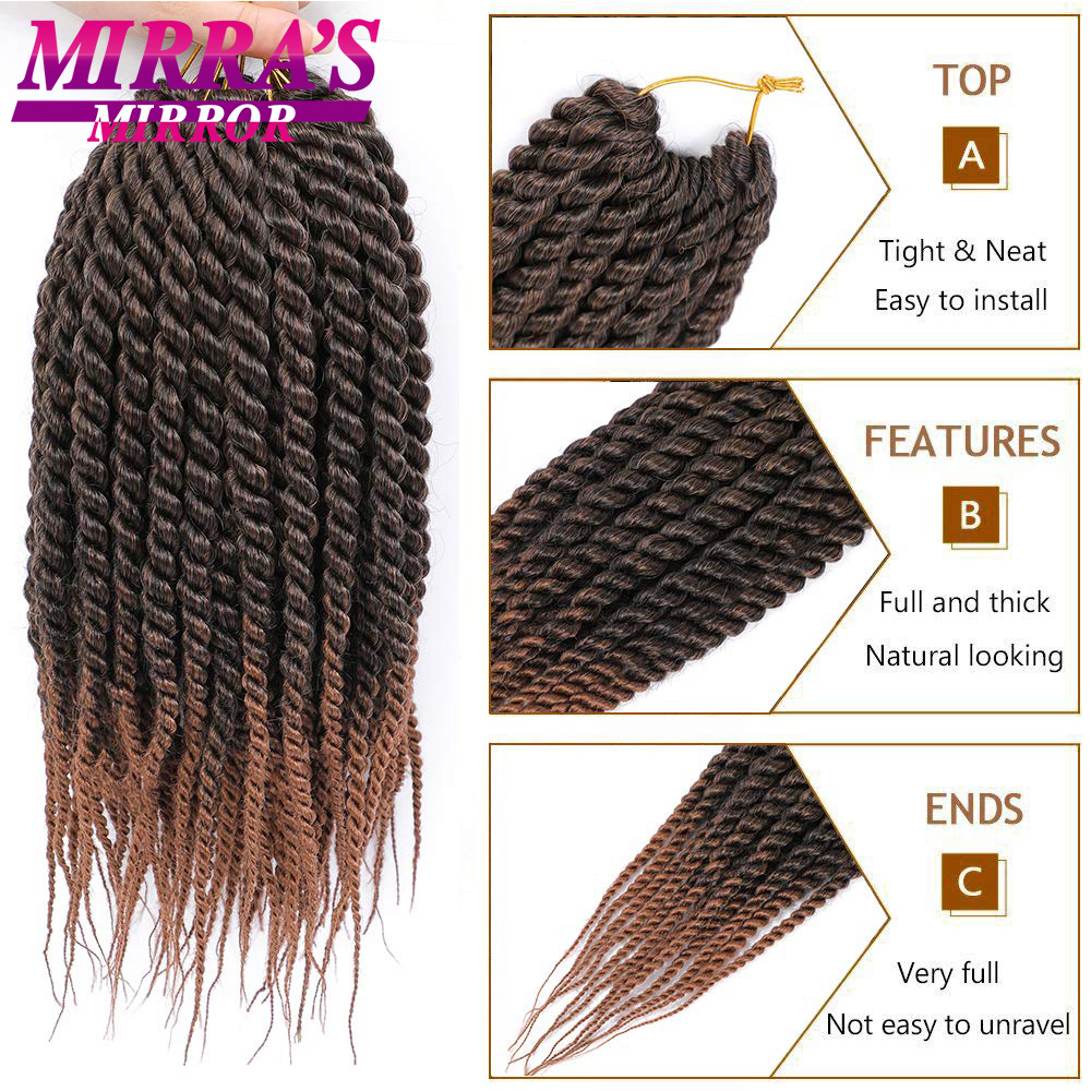 Senegalese Twist Crochet new Braid Havana Twist Crochet Hair Synthetic African Braiding Hair Extensions For Women 2025 Mirra's Mirror