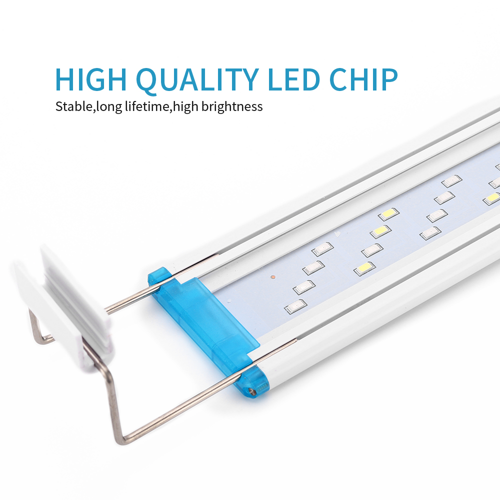 Super Slim LEDs Aquarium Lighting Aquatic Plant Light Extensible Clip on Lamp 18-75CM For Fish Tank 90-260V