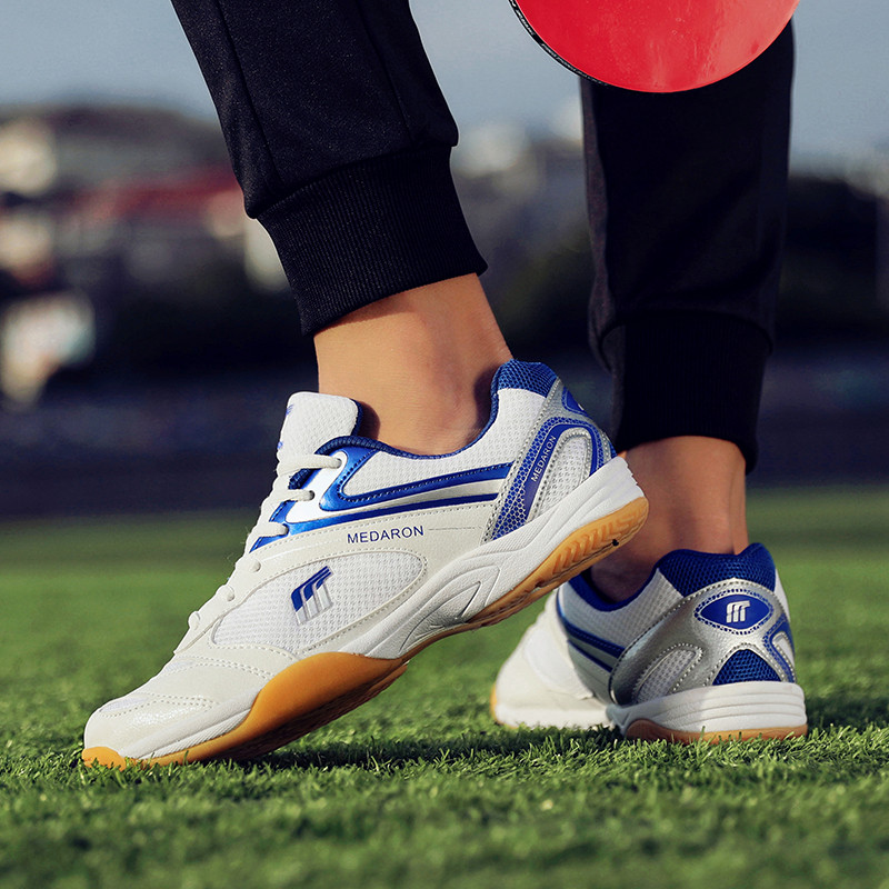 2024 New Professional Table Tennis Shoes Men Women Anti Slip Badmintons for Couples Blue Red Light Weight Badminton Sneakers