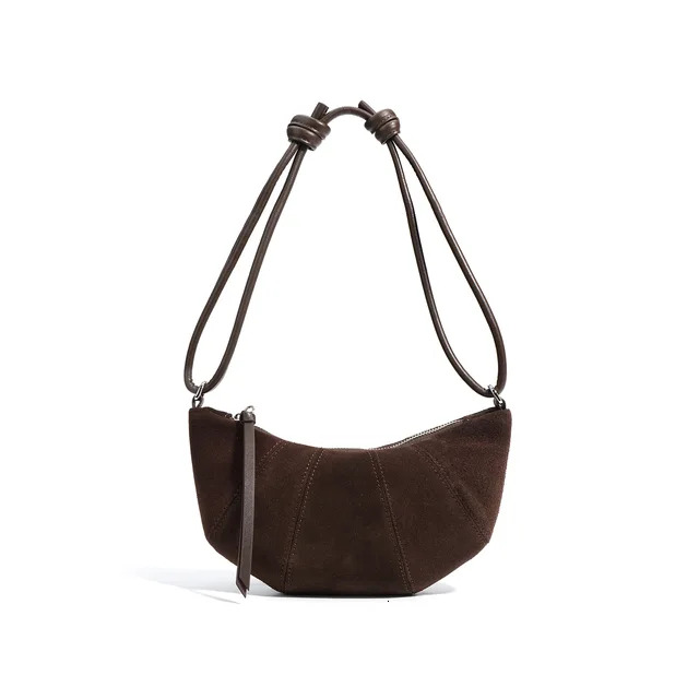 New Women Dumpg Female Niche Underarm Shoulder Bag Lady Cross-Body Messenger Maillard Croissant Autumn Winter Hobos Patent Leather Zipper Style BagVoy