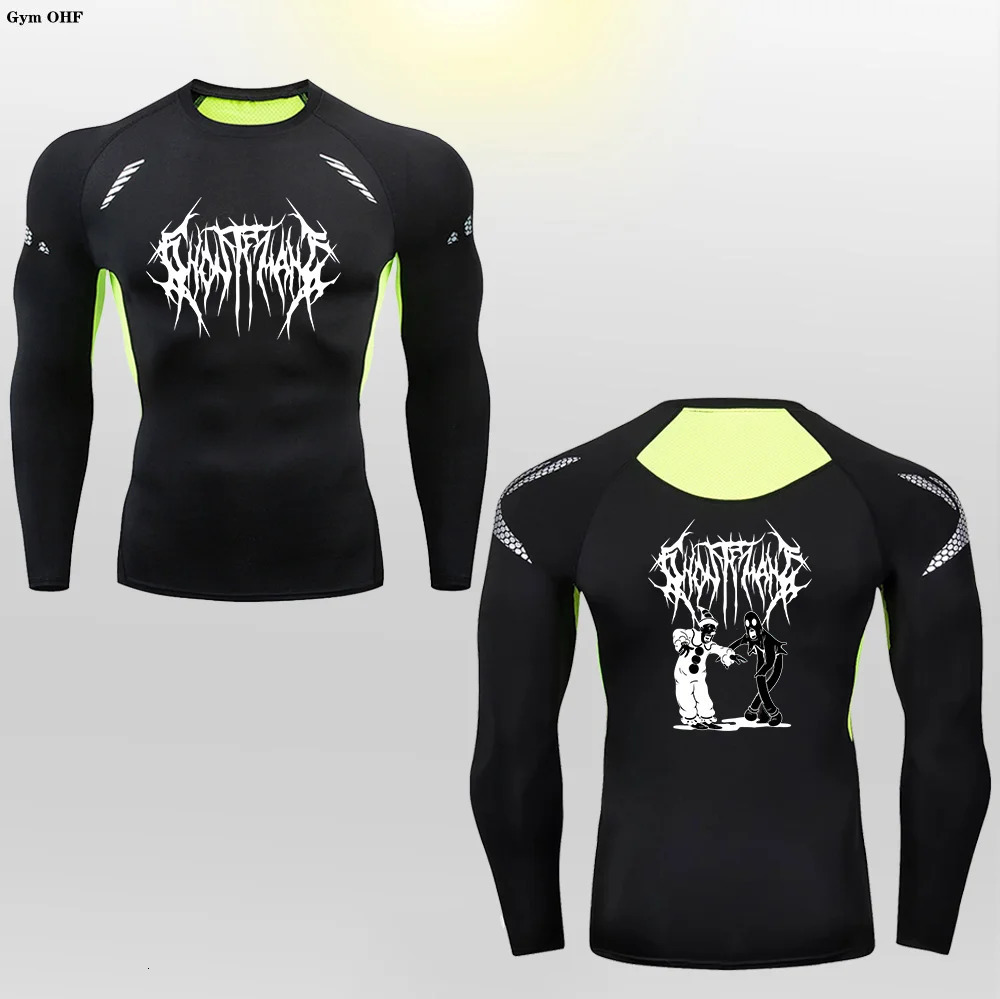 Y2K Men Bodybuilding Sport T-Shirt Quick Dry Running Shirt Long Sleeve Compression Tops Gym T Shirt Men Fitness Tight Rashgard 240409