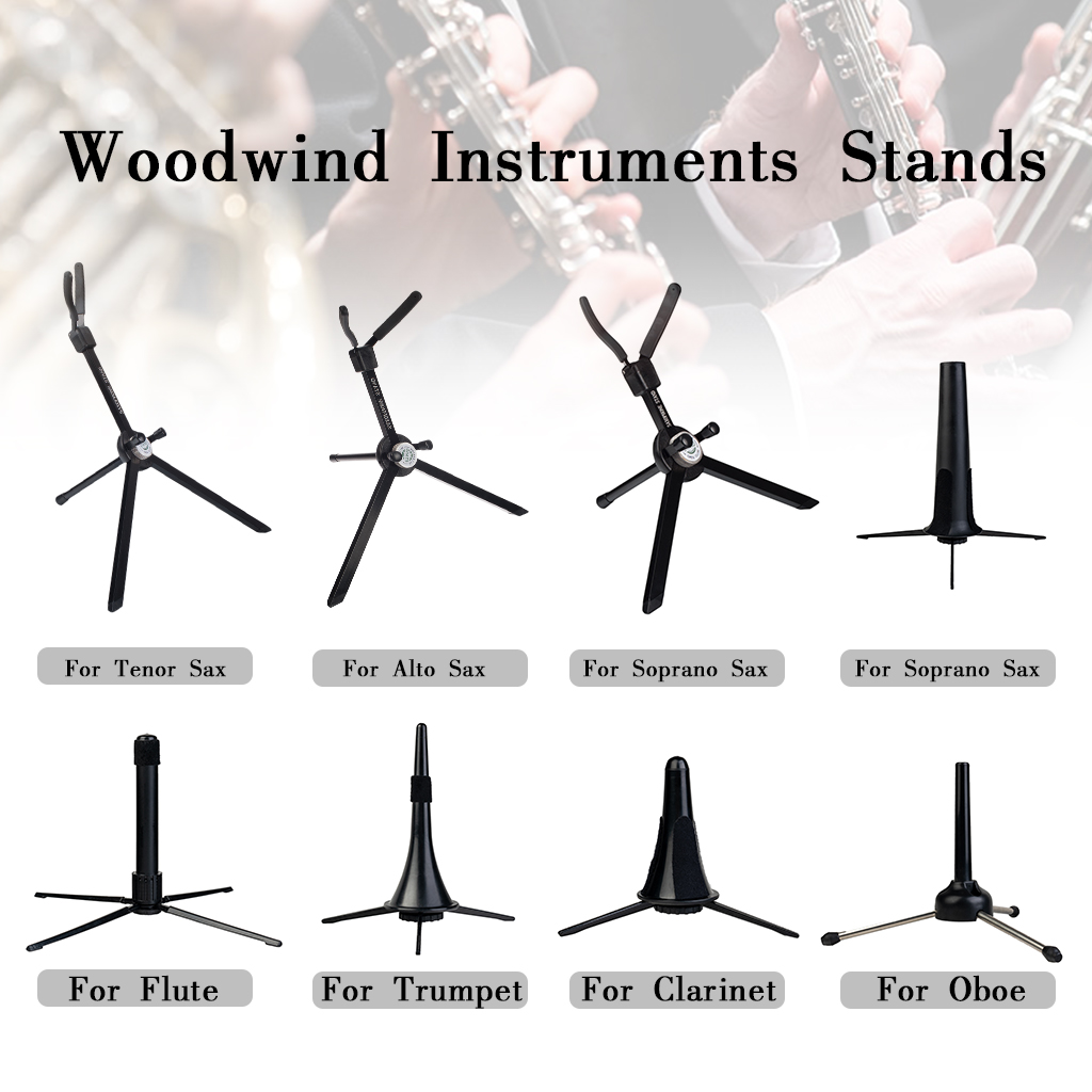 Foldable Soprano/Alto/Tenor Saxophone Stand Tripod Flute Clarinet Rest Holder Base Bracket Woodwind Instruments Stands Hanger