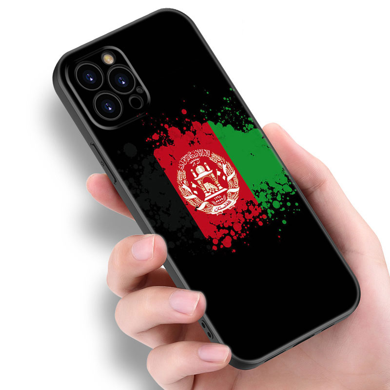 Afghan Afghanistan Flag Phone Case For Apple iPhone 13 12 Mini 11 Pro XS Max XR X 8 7 6S 6 Plus SE 2022 2020 5S 5 Black Cover
