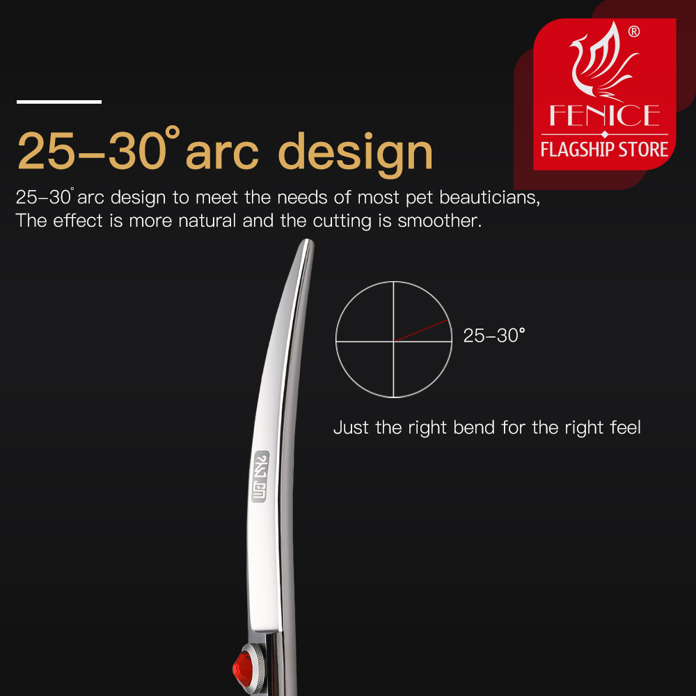 Fenice professional 6.5 inch pet scissors dog scissors curved grooming scissors cutting shears makas tijeras
