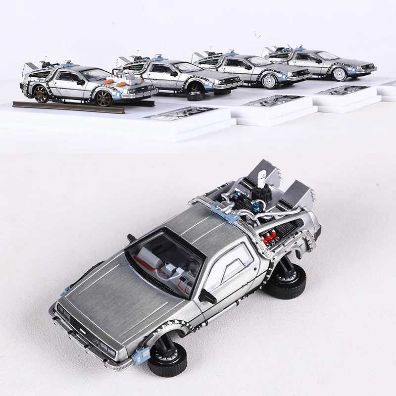 MJ 1 64 DeLorean DMC I II III Back To The Future Time Machine Mr.Fusion Diecast Toy Vehicle Car ModelXJ241109