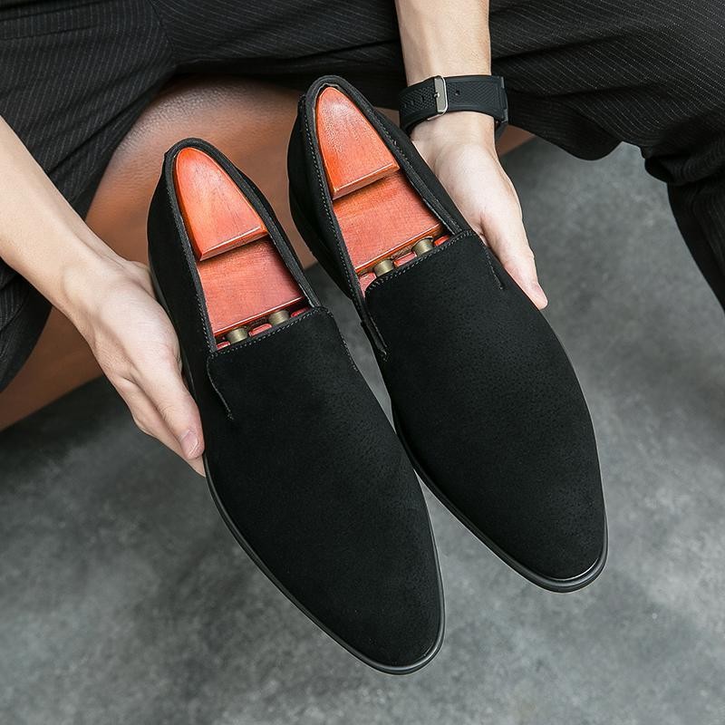 Dress Shoes Spring Italian Designer Brand Suede Leather Business Office Mens Brown Nightclub Party Loafers Footwear For men size 38-46 Red Shoes
