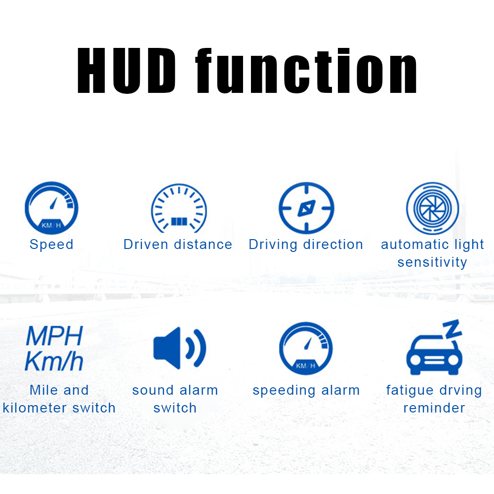 Off Road 4x4 GPS Speedometer Compass Car HUD Speed Meters Alarm Head Up Display Smart Digital Gauges Auto Accessories Universal