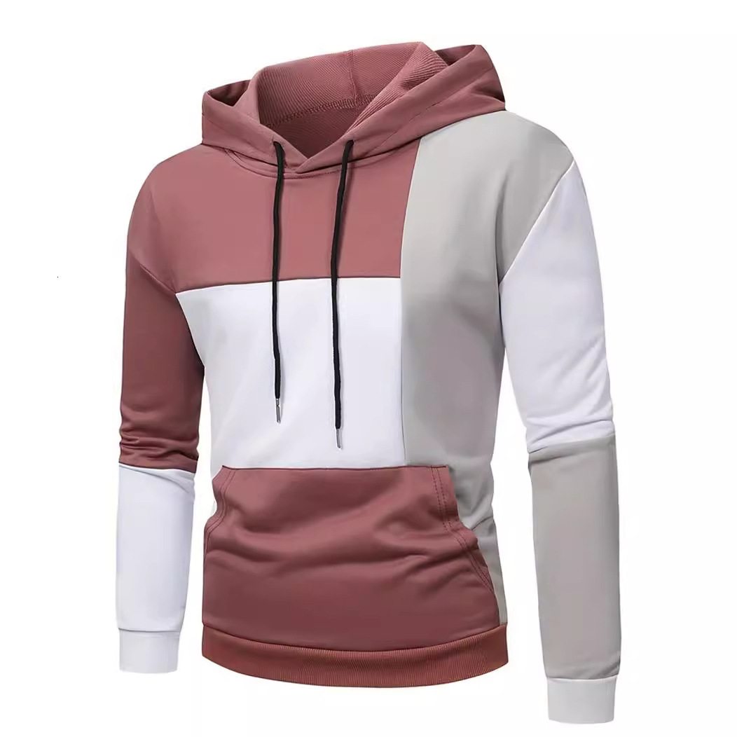 Designer 3D hooded sweatshirt with color blocked pattern for men, original factory