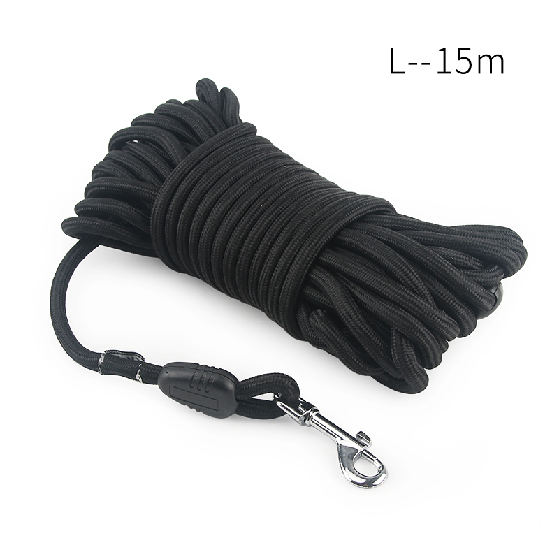 5M/10M/15M Long Rope Training Dog Leash- Heavy Duty Nylon Recall Pet Tracking Line- for Small Medium Outside Training Camping