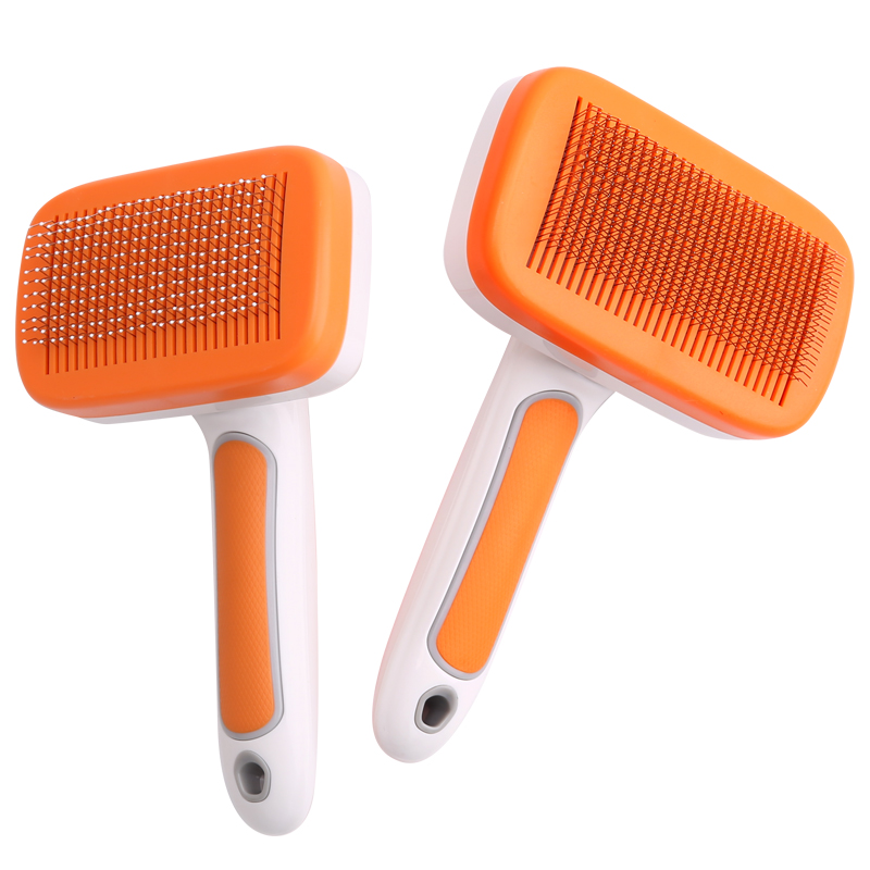 Fenice Cat Grooming Comb Self Cleaning Slicker Brush for Pet Removes Floating Hair Massages Needle Comb