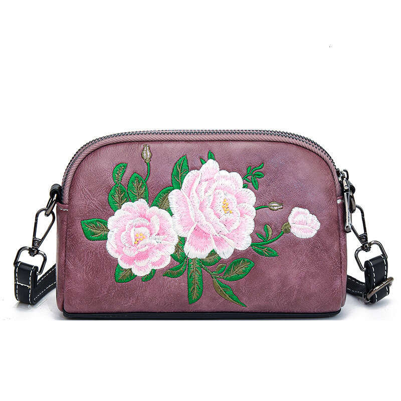 Fashionable light luxury embroidered Chinese ethnic style handbag women, versatile casual, suitable for middle-aged and elderly mothers, single should