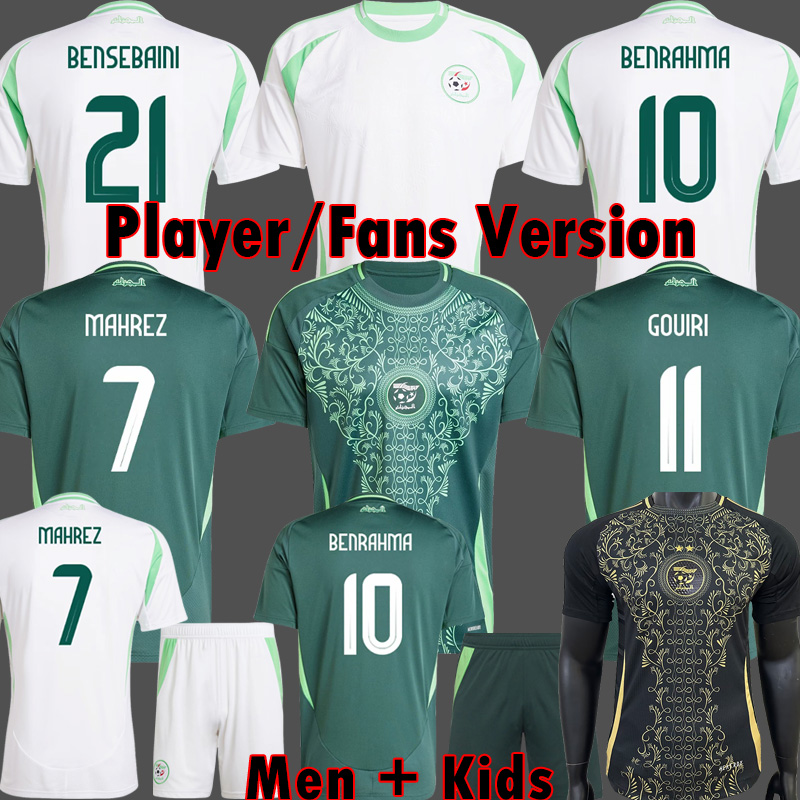 Fans player version BENRAHMA Algerie Soccer Jerseys 2024 2025 2026 MAHREZ BENNACER GOUIRI 24 25 Algeria football shirt AMOURA kits men kids sets maillot de foot