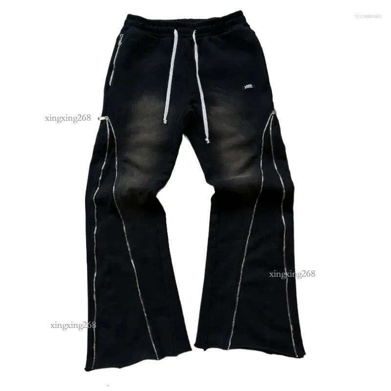 Men's Pants Y2K Retro Baggy Gothic Casual Zipper Decoration Sweatpants Hip Hop Punk Streetwear Oversized Cotton Straight Leg Trousers