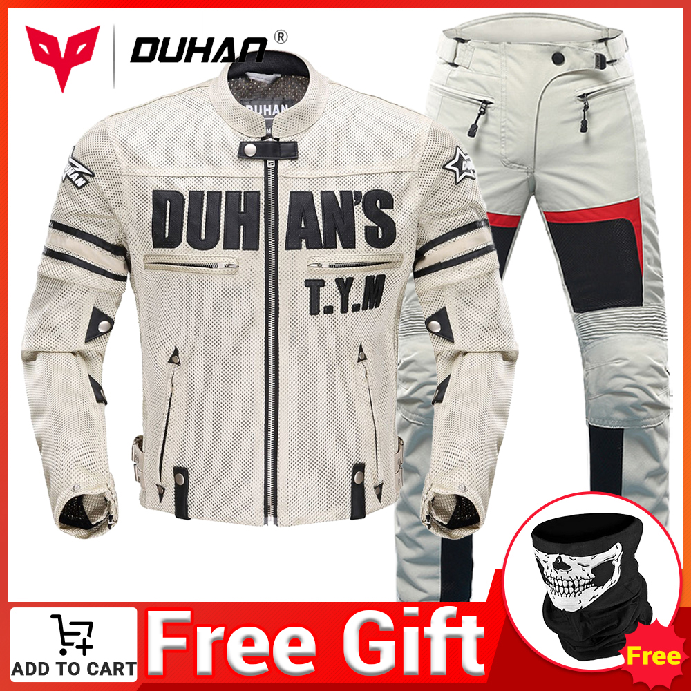 DUHAN Motorcycle Jacket Men new Motorcycle Armor Protector DUHAN Pants Moto 2025 Cycling Jacket Motocross Chaqueta Summer Riding Clothes