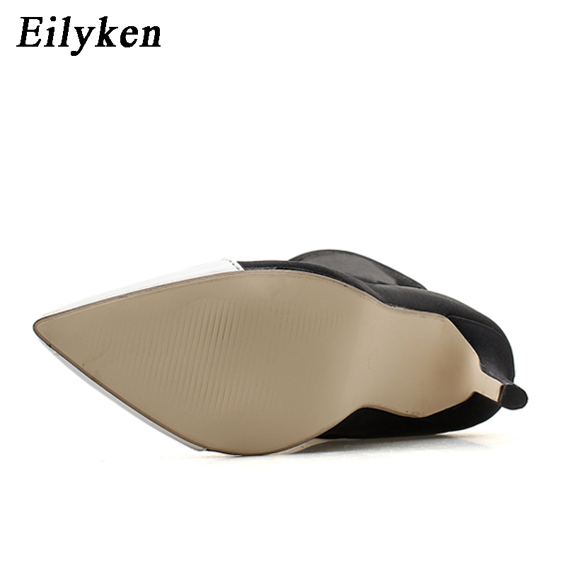 Eilyken Women Knitting Stretch Sock Ankle Boots Pointed Toe Elastic Slip On High Heel Autumn Winter Pumps Shoes ee8e