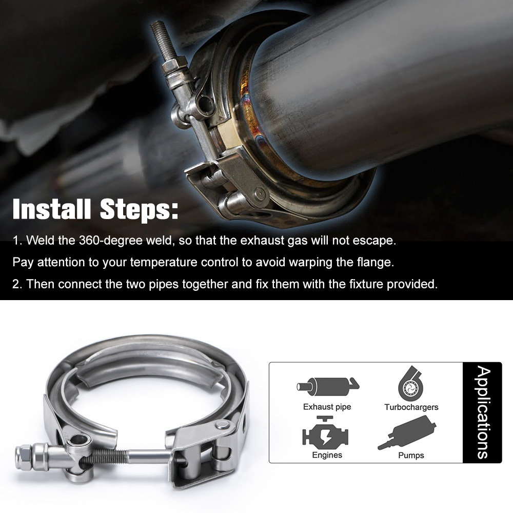 Normal or Quick Release V Band Clamp-2.0"/2.25"2.5"/2.75"/3.0"/3.25"/3.5"/4.0"Turbo/Downpipe/Hose /SS304 Car A