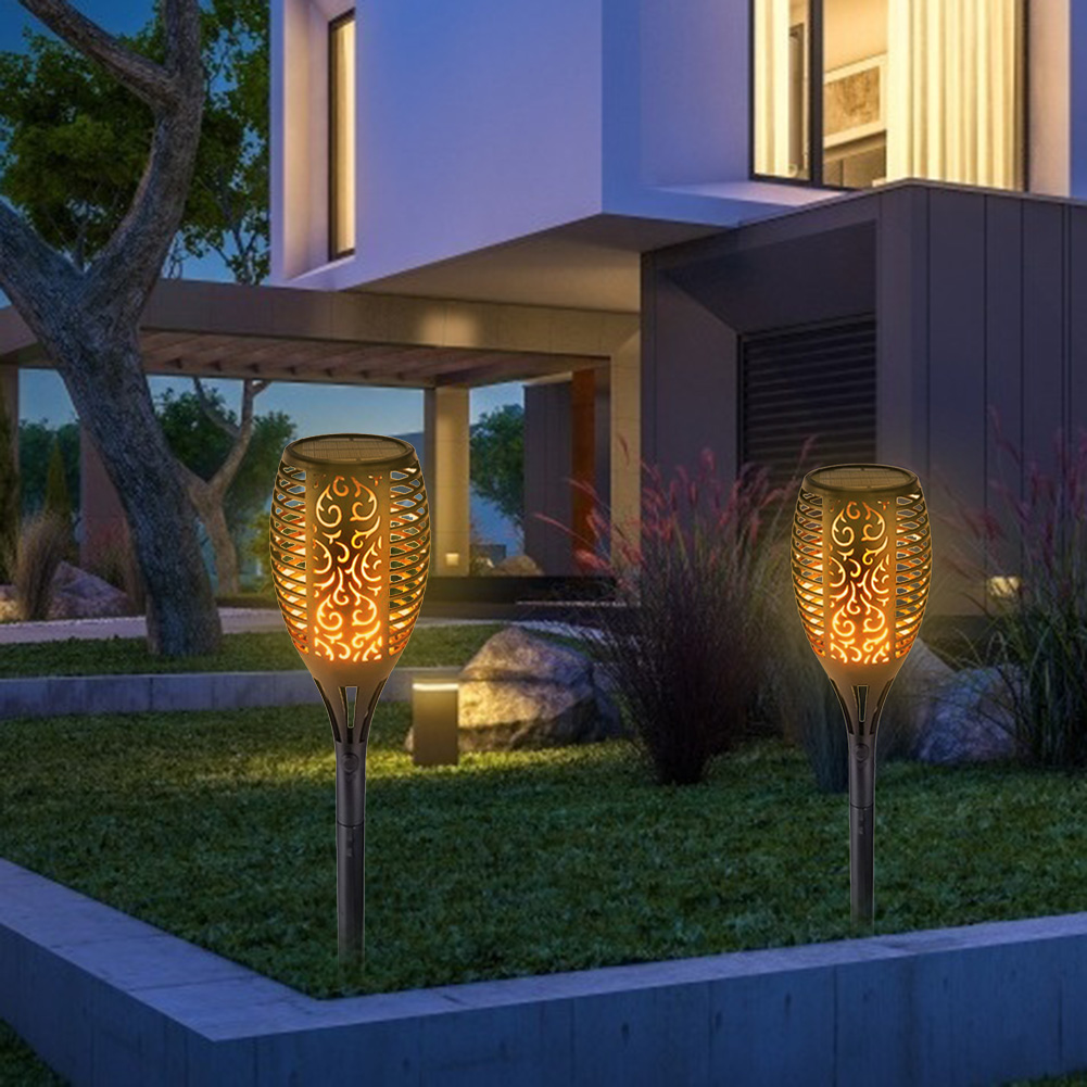 1-12Pcs 12LED Solar Flame Torch Light Flickering Lamp Waterproof Solar LED Garden Lawn Light for Outdoor Terrace Landscape Decor