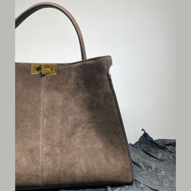 New kitten handbag commuting women's shoulder tote bag large capacity suede leather