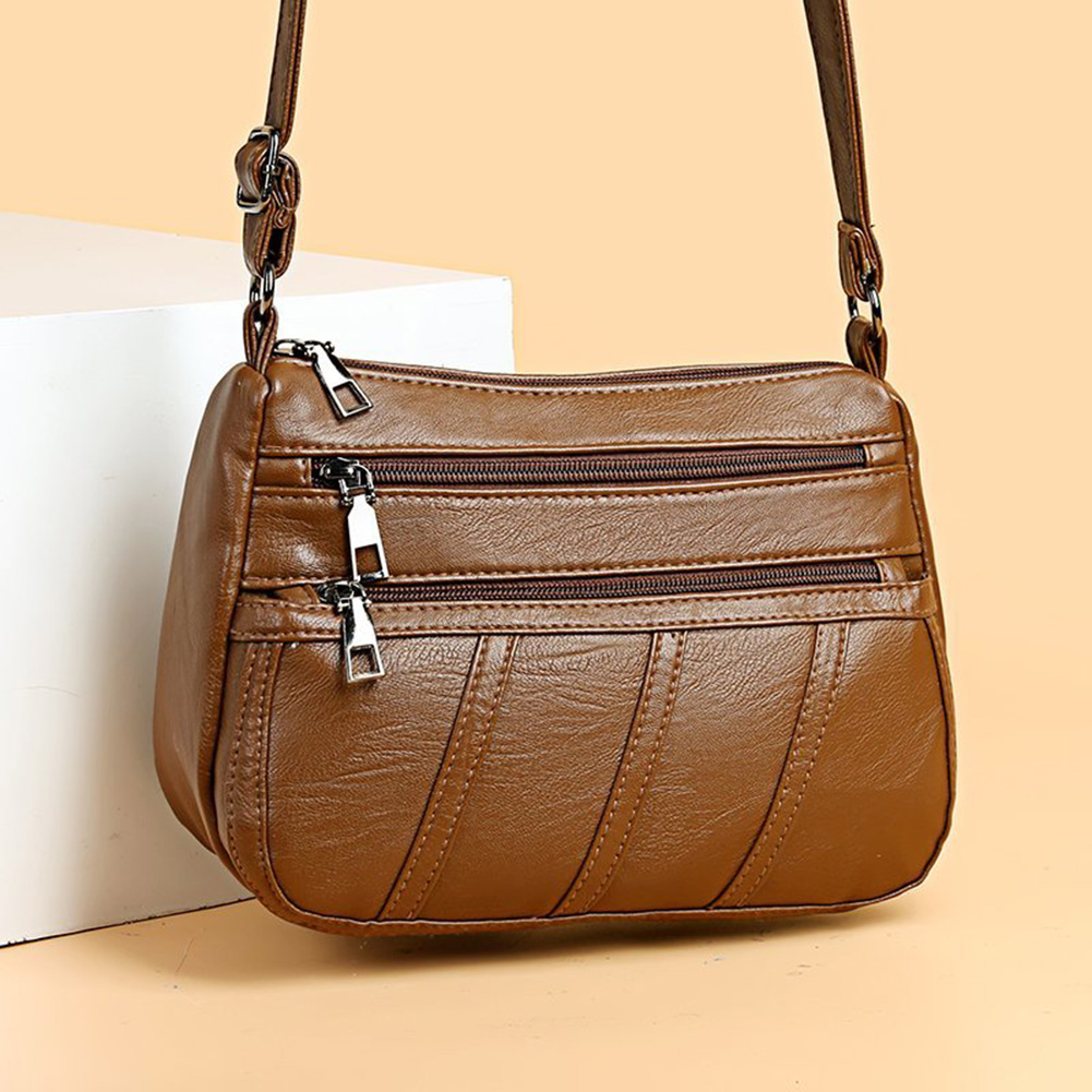 Fashion Exquisite Shopping Bag Women Leather Shoulder Bag Multi-pocket Mother Female Zipper Crossbody Handbags
