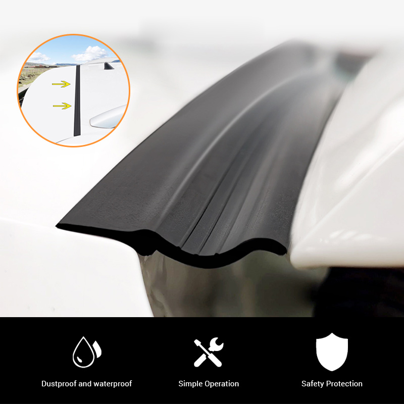 Car Trunk Lid Gap Seal Strip Rubber Trunk Sealing Strip for Sedan SUV Hatchback Anti Dust Waterproof Weather Strip Accessories
