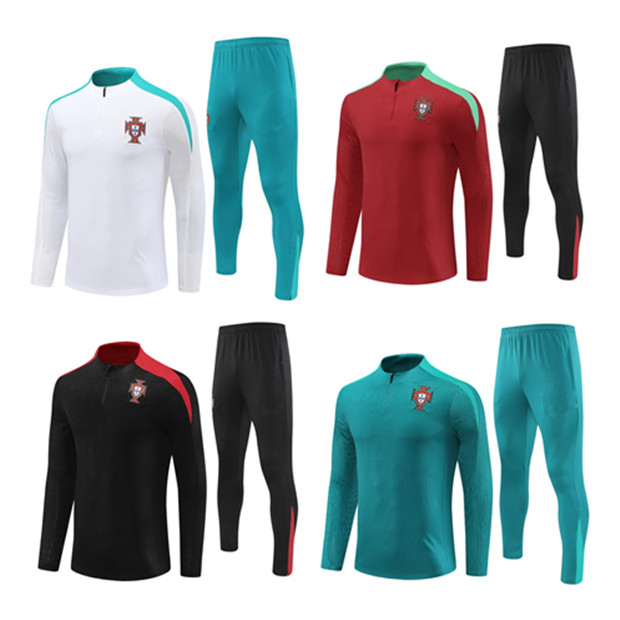 2024 2025 Half zipper Portugal trackSuit jacket soccer jersey 24/25Portugal training suit Half pull Long sleeve long zipper set Survetement